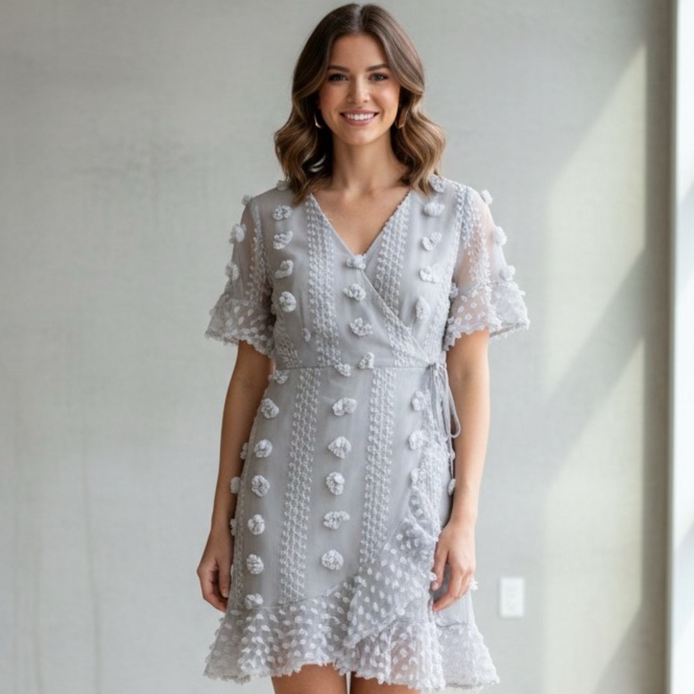 Chic Gray Women's Mini Dress